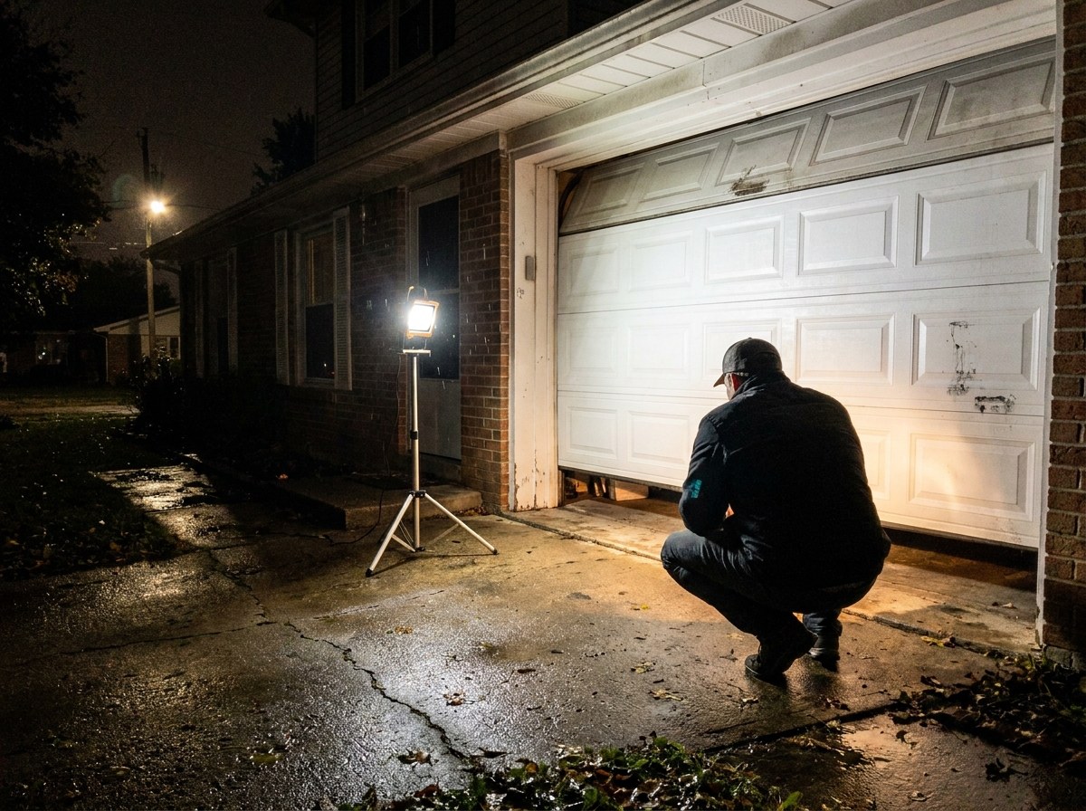 Emergency garage door repair at night