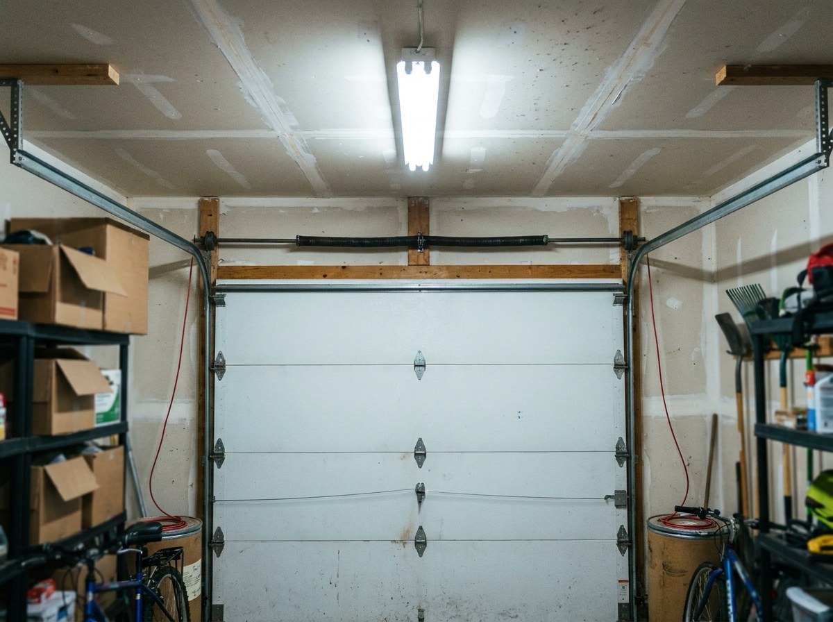 High-cycle springs installed above a garage door